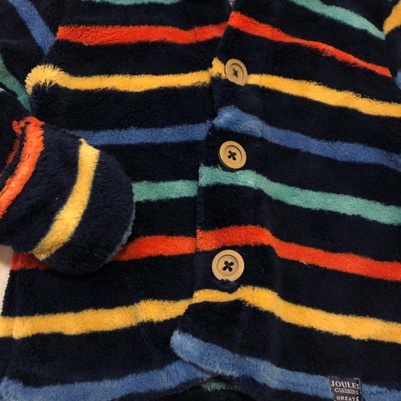 Joules Boys Striped Fleece Button Up Hoodie - Picture 4 of 9